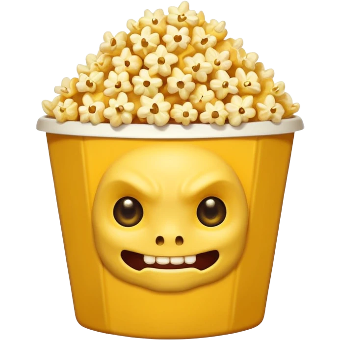 popcorn , with mischief face demon emoji