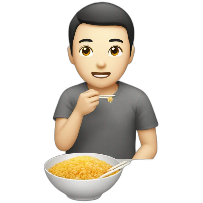 Chinese eating rice emoji