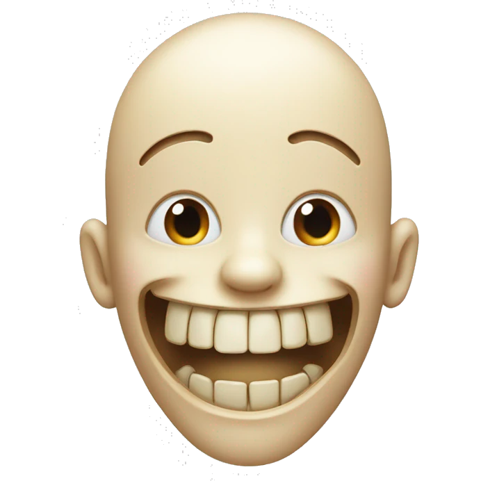 Smile face with bone in Mouth emoji