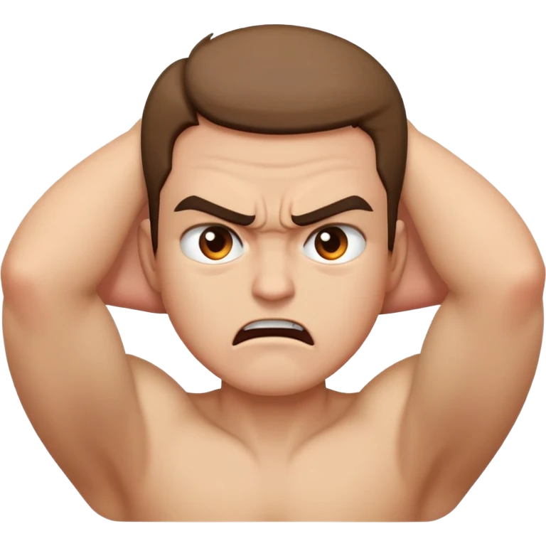 A angry person with there hands around there neck  emoji