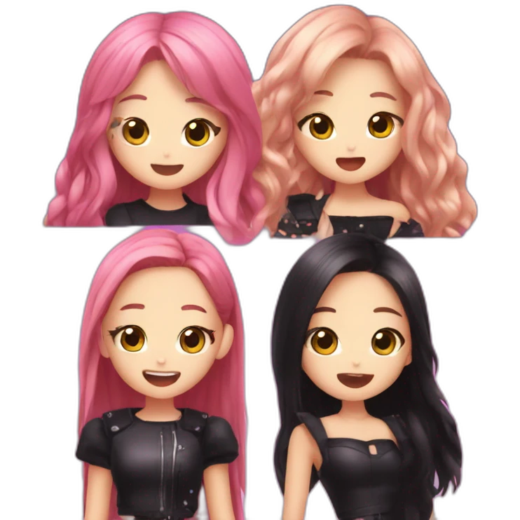 blackpink music group singing emoji