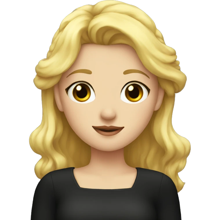 Blonde girl with a crown and a black Soot-cut blouse emoji