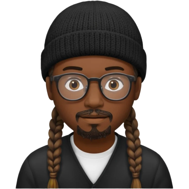 man with braids glasses beanie and goatee emoji