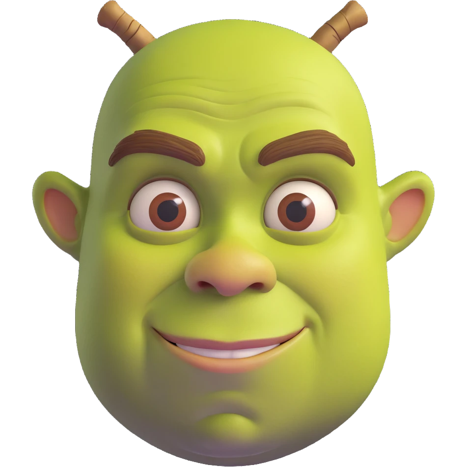 iconic Shrek face emoji