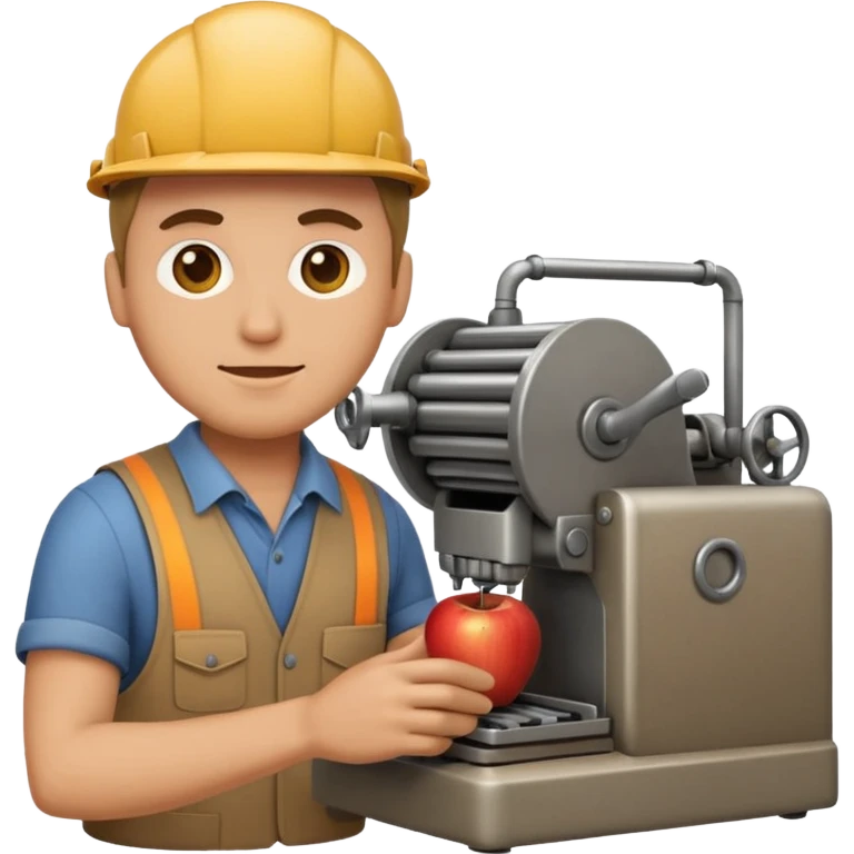 emoji of a man operating an industrial machine, apple emoji style, large size emoji
