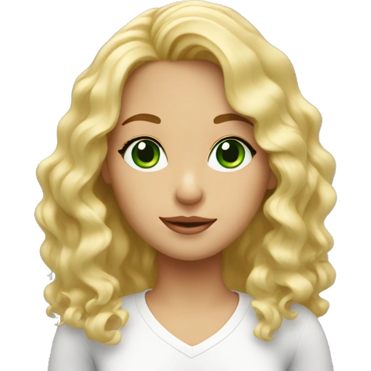 wavy Blonde girl, Bright green eyes emoji
