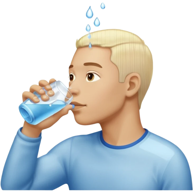 man in profile drinking water emoji