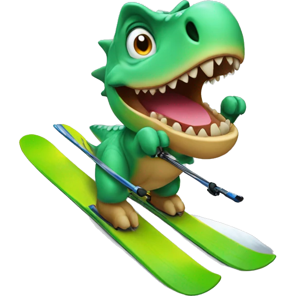 Dino on Ski emoji