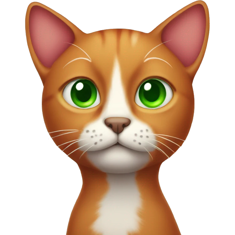 Skinny red cat with sad green eyes emoji