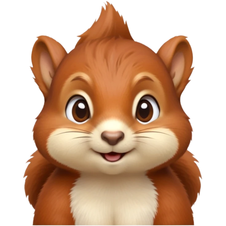 cinematic-cute-squirrel-portrait-emoji,-head-tilted-playfully-and-inquisitively,-featuring-a-fluffy,-vibrant-auburn-fur-with-a-delicate-cream-belly-and-a-bushy-tail,-round,-sparkling-eyes-filled-with-curious-mischief, emoji