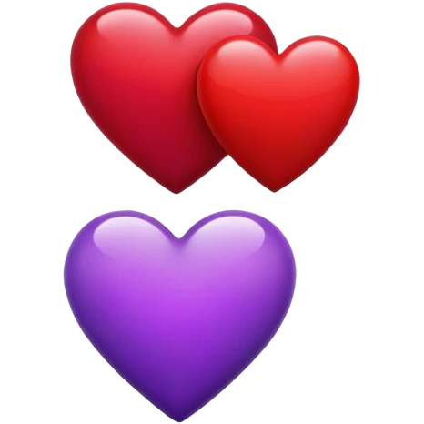  Purple and  red hearts beside each other  emoji
