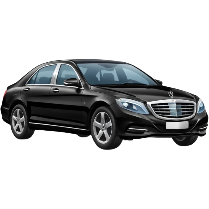 Crée-moi une voiture noire, berline, très classe La voiture  en long 2025classe S que d’un côté  emoji