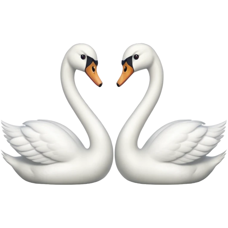 Two swan face each other emoji