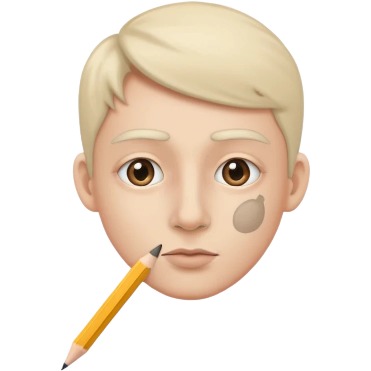 A person with 15 IQ The nose hás an Pencil over it emoji