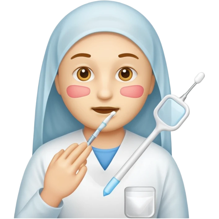 cheek swab, test kit emoji