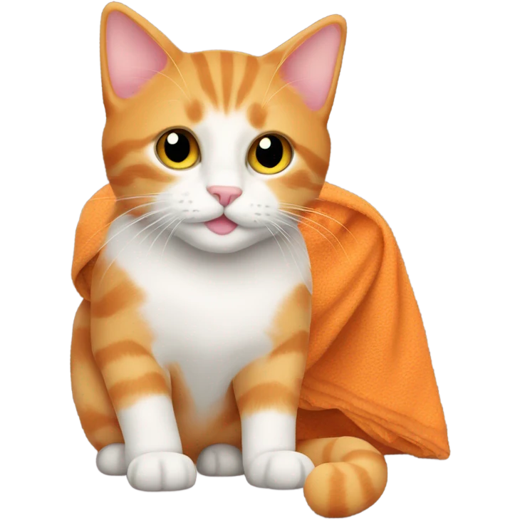 orange cat with link blanket emoji