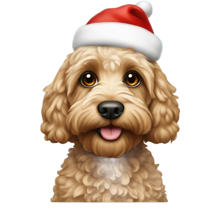 Cockapoo with Santa hat emoji