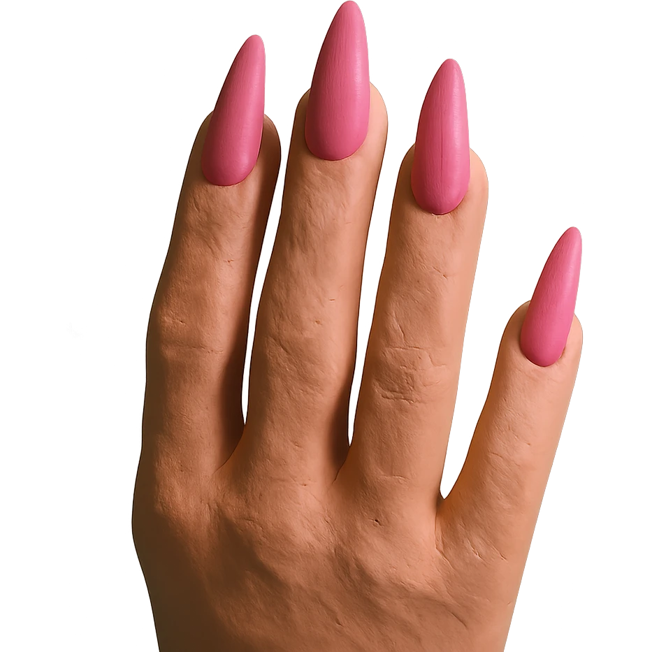 claymation style pink gothic nails emoji
