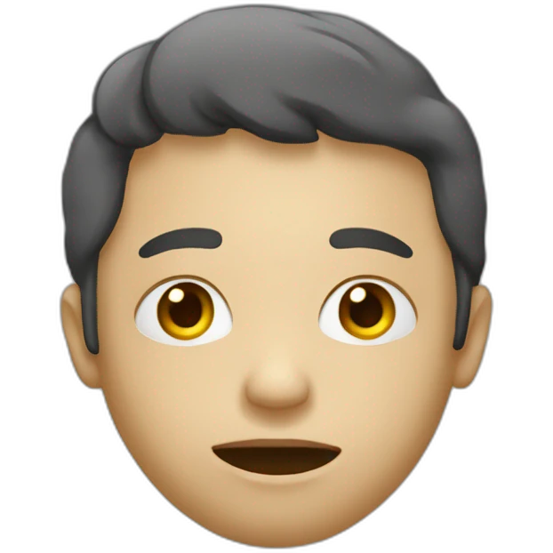 Un visage humain décomposé emoji