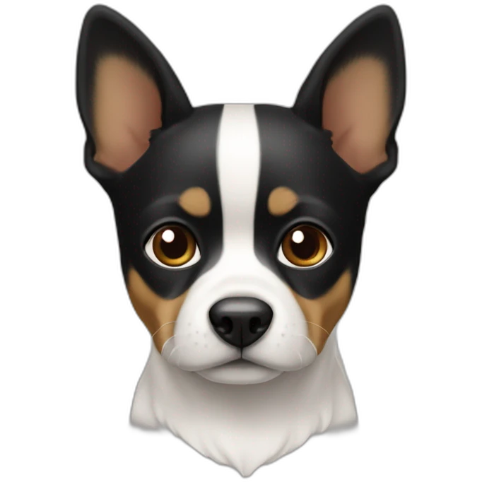 Chiuaua cabeza negra y blanca emoji