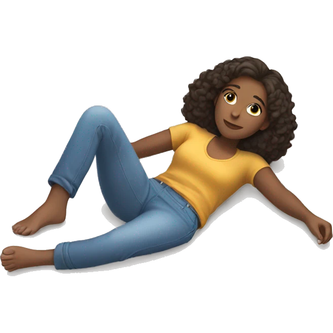 A girl lying down on the floor  emoji