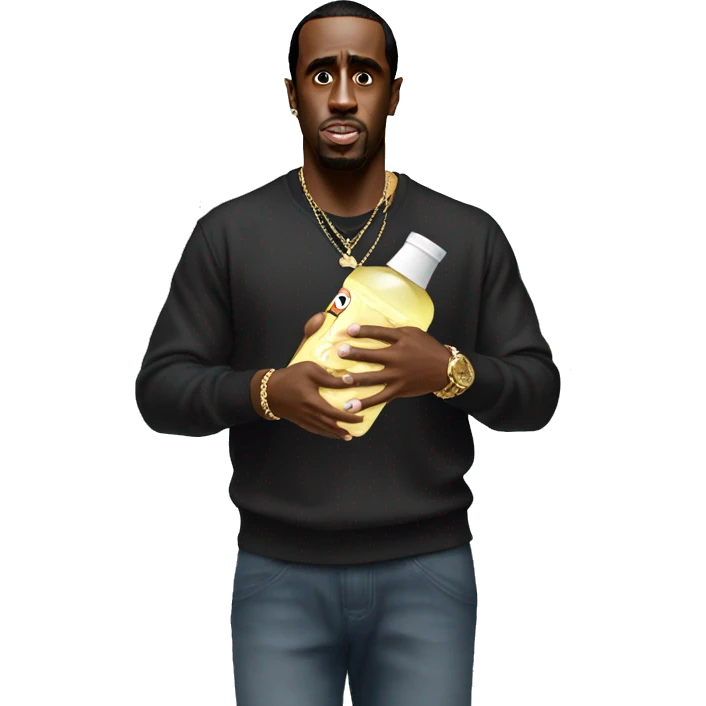 P Diddy holding baby oil emoji