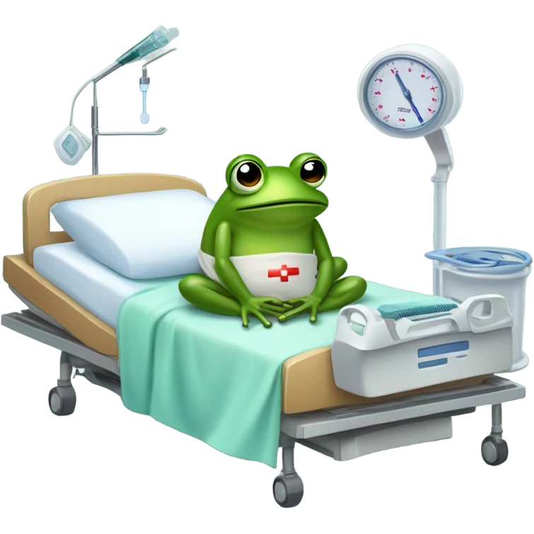 Frog in hospital bed  emoji