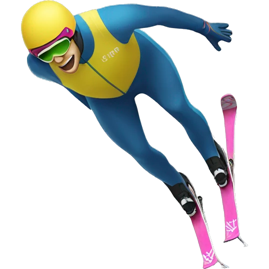 ski jumper bending himself  emoji