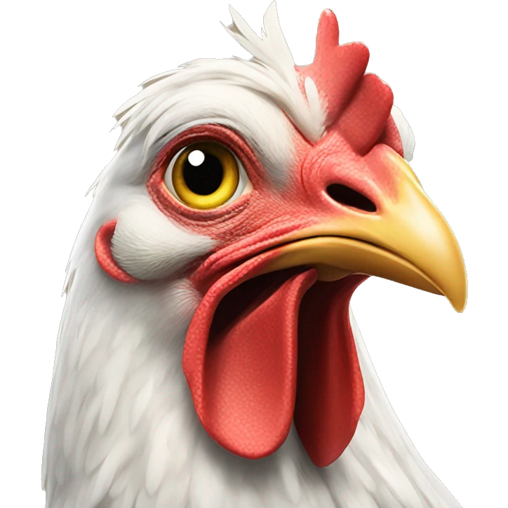 Gallina con un occhio emoji