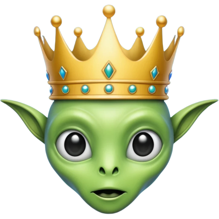 alien with crown emoji