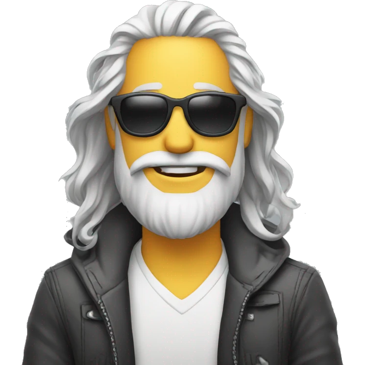 cool designer for the sun with gray hair and beard emoji