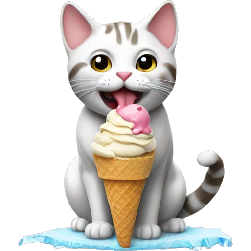 Cat eating ice cream emoji