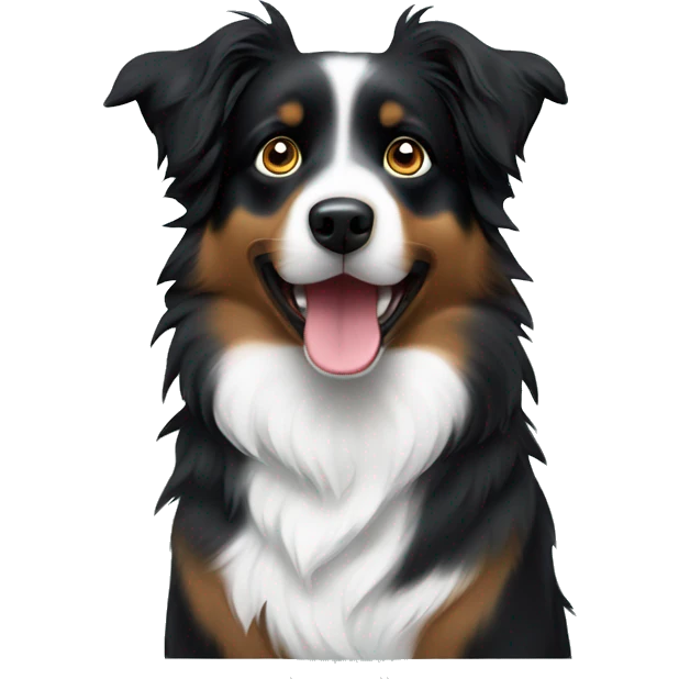 Small black australian shepherd dog Christmas tree emoji