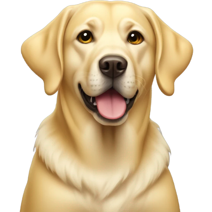 yellow lab dog wearing a wig emoji