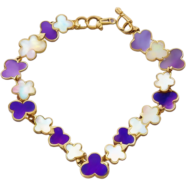 Van Cleef Vintage Alhambra bracelet in Mother of pearl purple emoji