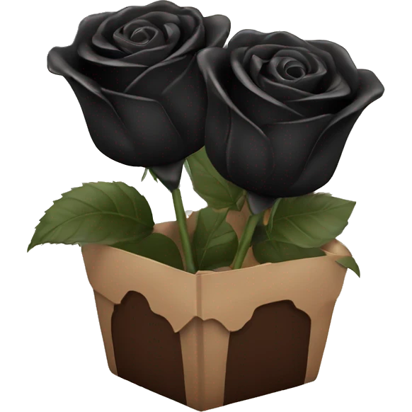 chocolates and black roses emoji