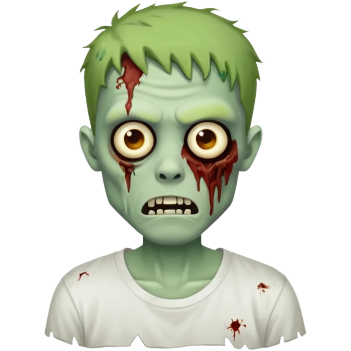 Zombie guy ios emoji wearing a white t shirt emoji
