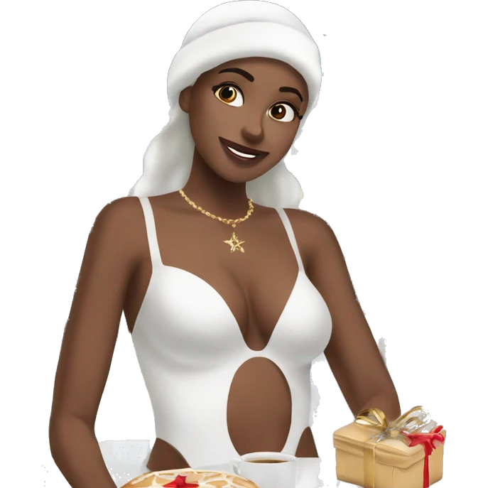 Aesthetic christmas at cafetería All white or nudes emoji