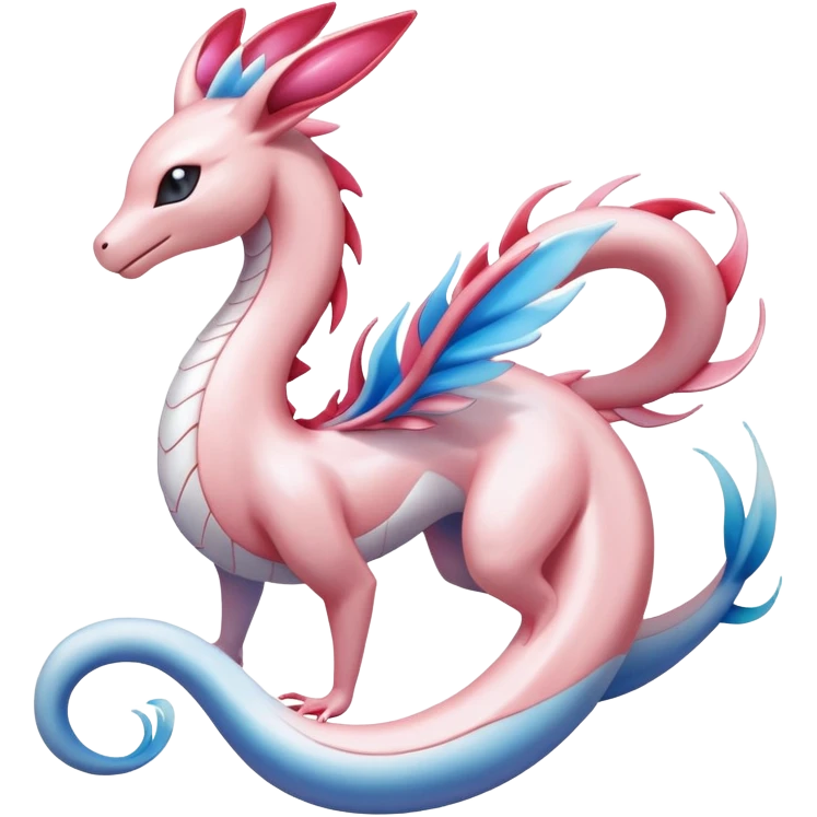 Milotic-Sylveon-Dragonair-Fakémon-hybrid-creature (full body)  emoji