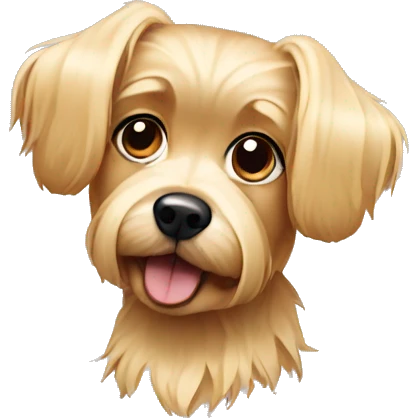 Raggedy blonde hair small dog emoji