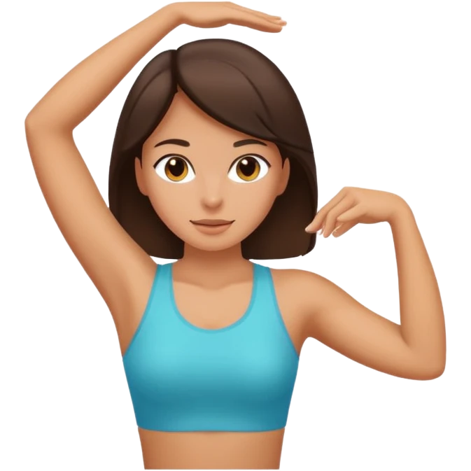 brunette girl stretching emoji