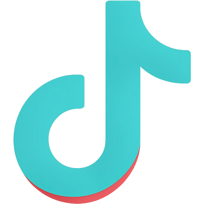 flat color TikTok logo icon, bold and recognizable, no text emoji