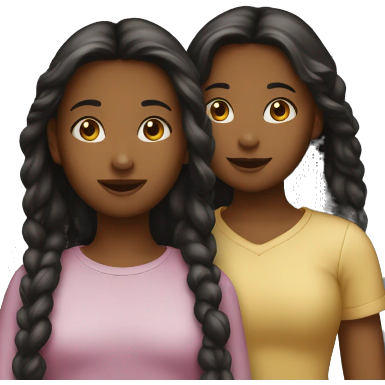 two girls talking emoji