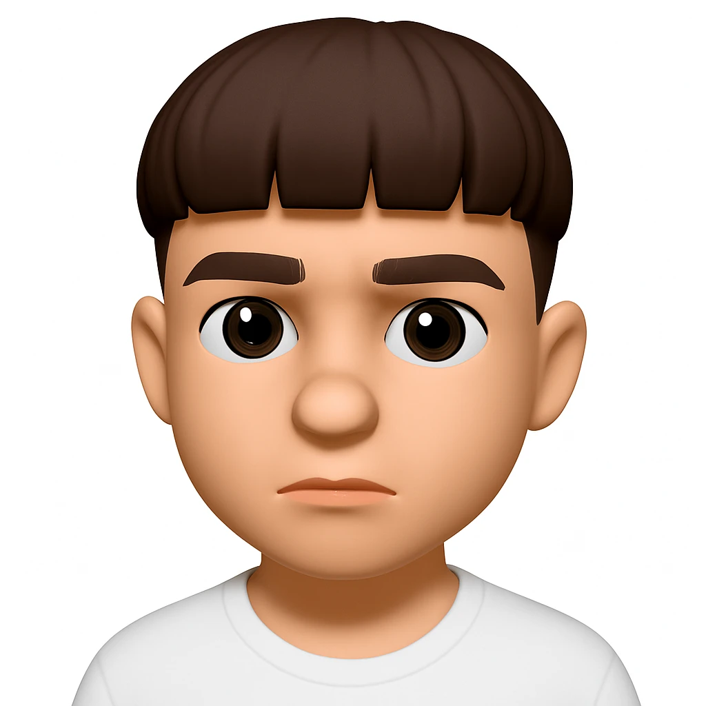 Convert this photo to a 3D emoji in Apple style, capturing the facial features and expression as a 3D emoji character. The style should resemble Apple's 3D emoji look with smooth, rounded features and vibrant colors. emoji