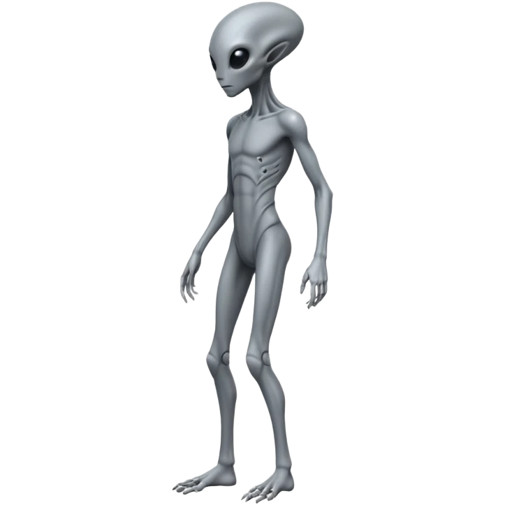 fullbody humanoid gray alien direct sideview emoji