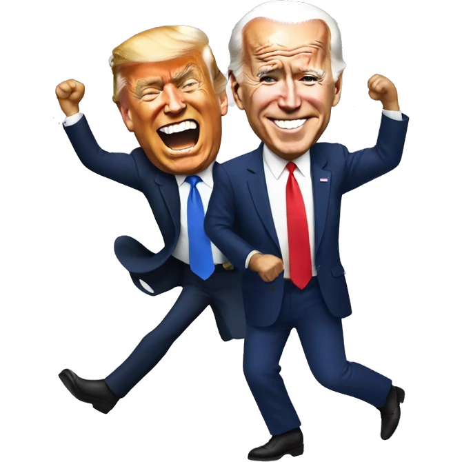 Joe Biden dancing with Trump emoji