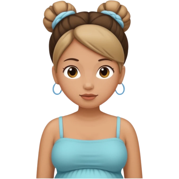 Вагітна жінка в тобіку та в гулькі emoji