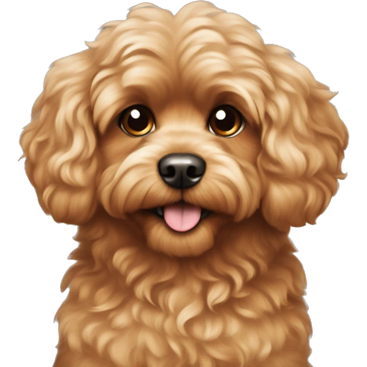 Fluffy Carmel coloured cavoodle dog emoji