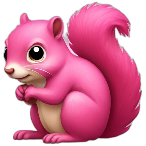 Pink sad squirrel emoji