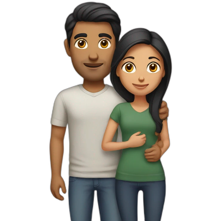 a South Asian male with a Caucasian girlfriend emoji